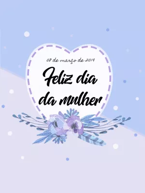 Post Dia da Mulher Floral com Coração para Editar Online