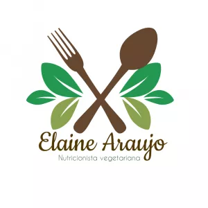 Logo Nutricionista com Folhas e Talheres para Editar Online