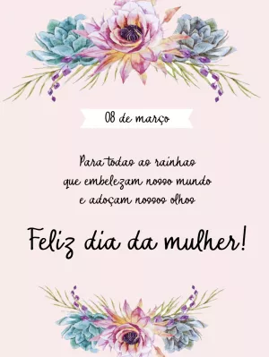 Post Dia da Mulher com Flores Delicadas para Editar Online