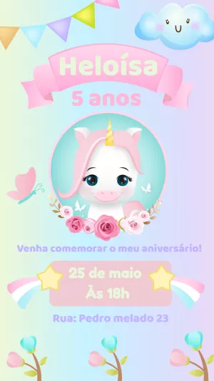 独角兽生日邀请函 – 静态 – Thainá Nicolau 