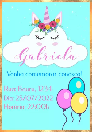 独角兽生日邀请函 – 静态 – Thainá Nicolau 