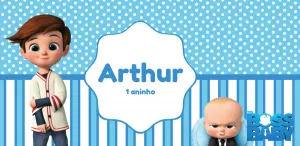 Adesivo de Aniversário Poderoso Chefinho para Editar