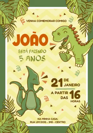 Invitación de cumpleaños Dinosaurio – Estático – Jotta