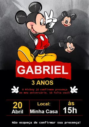 Mickey Mouse Birthday Invitation – Static – Arte Coelho Digital