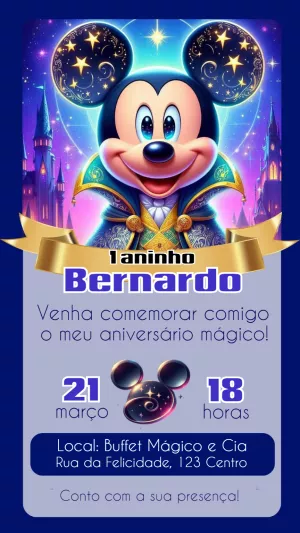 Mickey Mouse Birthday Invitation – Static – Felicity Artes
