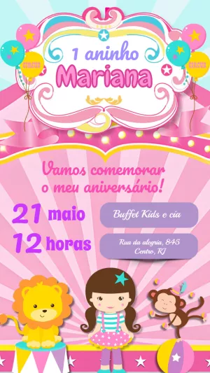 Circus Birthday Invitation – Static – Felicity Artes