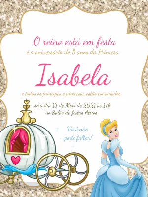 Invitación de cumpleaños Princesas – Estático – Querido Convite