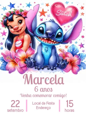 Invitación de cumpleaños Stitch – Estático – Pedro Henrique