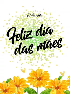 Post Dia das Mães com Flores Aquarela para Editar Online