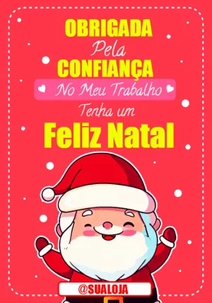Cartão de Agradecimento Natalino para Clientes Editável Online