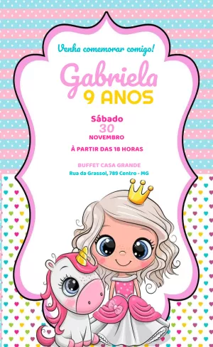 Invitación de cumpleaños Princesas – Estático – Leonardo