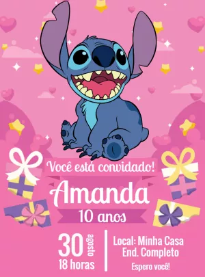 Invitación de cumpleaños Stitch – Estático – Jonathan Fiuza