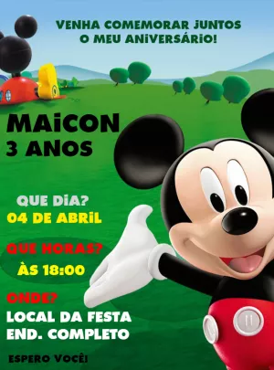 Mickey Mouse Birthday Invitation – Static – Decore Arte
