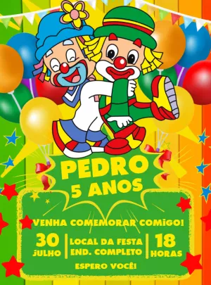 Convite Aniversário Patati Patatá Editável para Imprimir