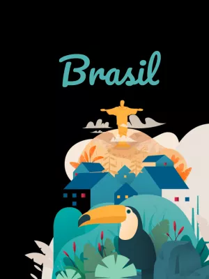 Post sobre o Brasil com Ícones Culturais para Editar Online
