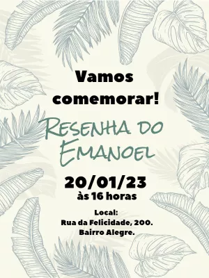 Convite de Aniversário Resenha Tropical para Editar Online