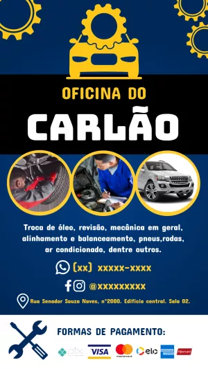 Panfleto de Oficina Mecânica Profissional para Editar