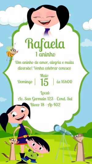 Convite de Aniversário Show da Luna Aventura no Campo para Editar