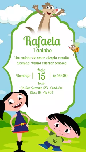 Convite de Aniversário Show da Luna com Personagens para Editar