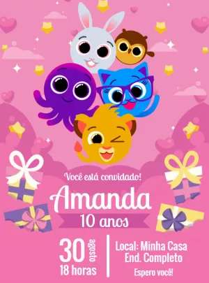 Invitación de cumpleaños Bolofofos – Estático – Jonathan Fiuza