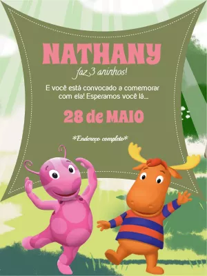 Convite de Aniversário Backyardigans para Editar Online