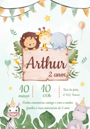 Safari Birthday Invitation – Static – Beatriz Lopes dos Anjos