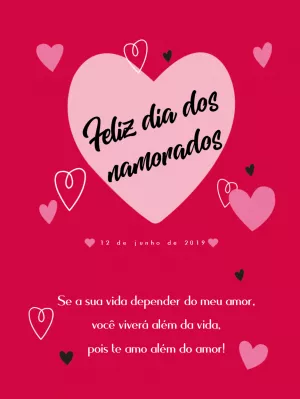 Post Dia dos Namorados com Corações para Editar Online