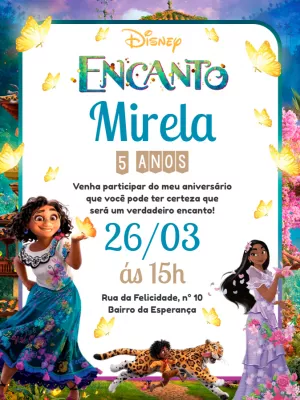 Convite de Aniversário Encanto com a Família Madrigal para Editar