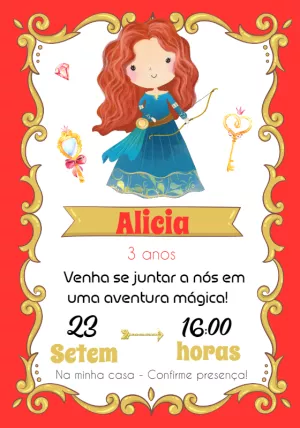 Convite Aniversário Valente Merida para Editar Online