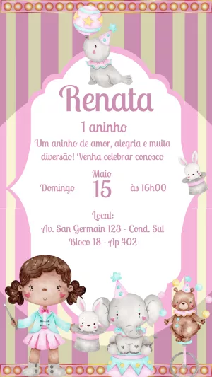 Animals Birthday Invitation – Static – Gisele