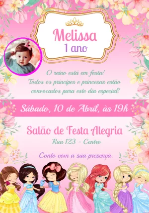 Invito di compleanno Principesse – Statico – Convites e Artes Digitais