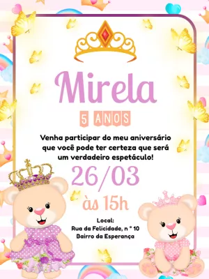 Invitación de cumpleaños Princesas – Estático – Pedro Henrique