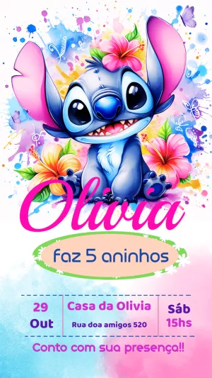 Invitación de cumpleaños Stitch – Estático – Ariane