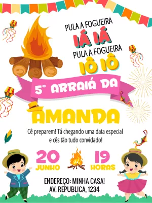 Invitación de Festa Junina – Estático – C&B artes