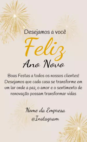 Cartão de Ano Novo Empresarial com Fogos para Editar Online