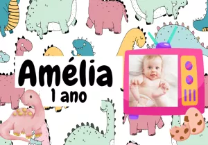Invitación de cumpleaños Dinosaurio – Estático – Beatriz Lopes dos Anjos