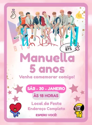 Invitation d'anniversaire KPop Demon Hunters – Statique – Decore Arte