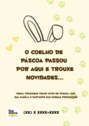 Story de Páscoa com Coelho e Patinhas para Editar e Divulgar