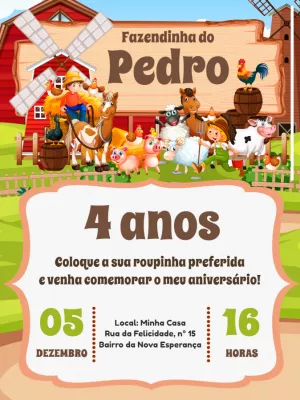 Animals Birthday Invitation – Static – Pedro Henrique