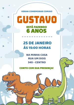 Invitación de cumpleaños Dinosaurio – Estático – Jotta