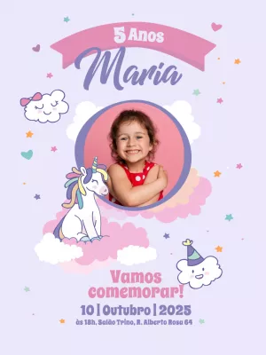 独角兽生日邀请函 – 静态 – Querido Convite