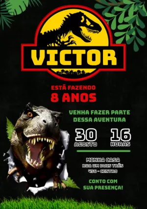 Invitación de cumpleaños Dinosaurio – Estático – Jotta