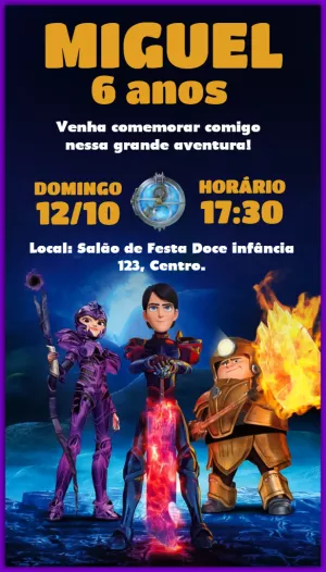 Convite de Aniversário Caçadores de Trolls para Editar Online