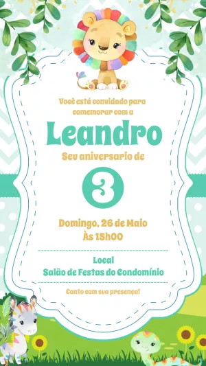 Safari Birthday Invitation – Static – Gisele