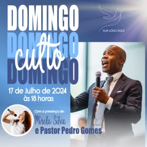 Arte para Culto de Igreja com Foto para Editar Online