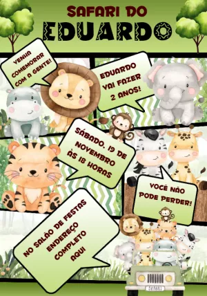 Safari Birthday Invitation – Static – Montando a Sua Festa Oficial