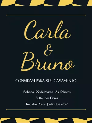 Convite de Casamento Elegante e Moderno para Editar Online