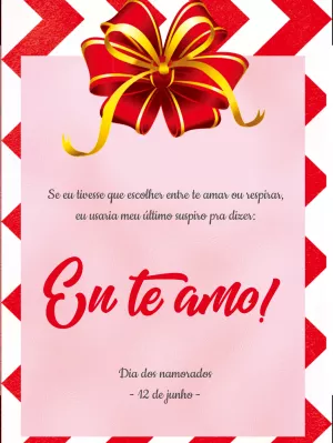 Cartão Dia dos Namorados Romântico para Editar Online