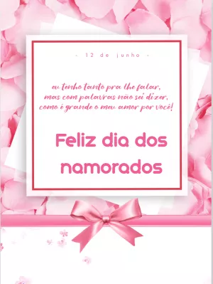 Post Dia dos Namorados Romântico com Flores para Editar Online