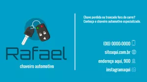 Cartão de Visita Chaveiro Automotivo Moderno para Editar